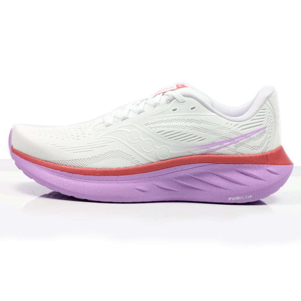 Saucony Ride 18 Women's Running Shoe - White/Coral