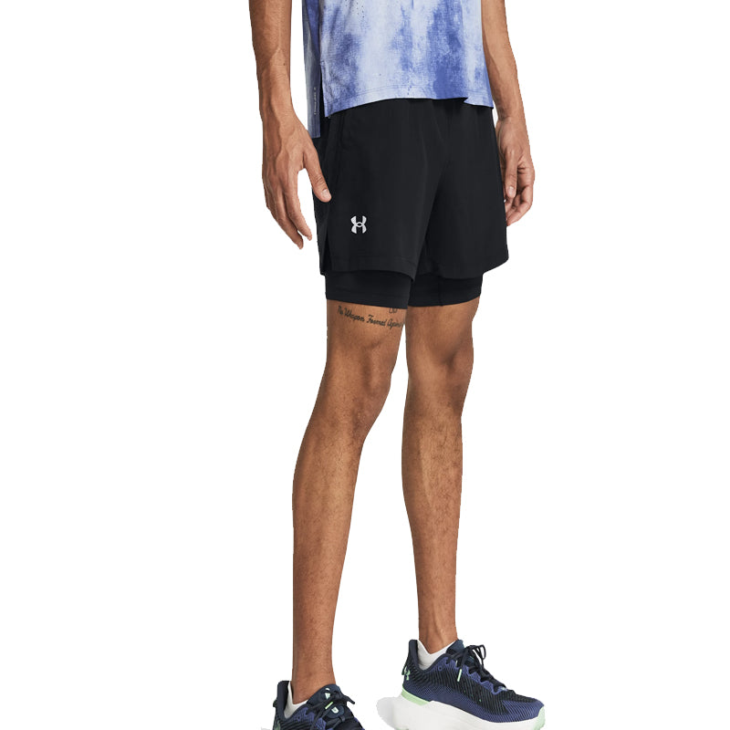 Under Armour Launch 7 Inch 2in1 Men's Running Short - Black/Black/Reflective