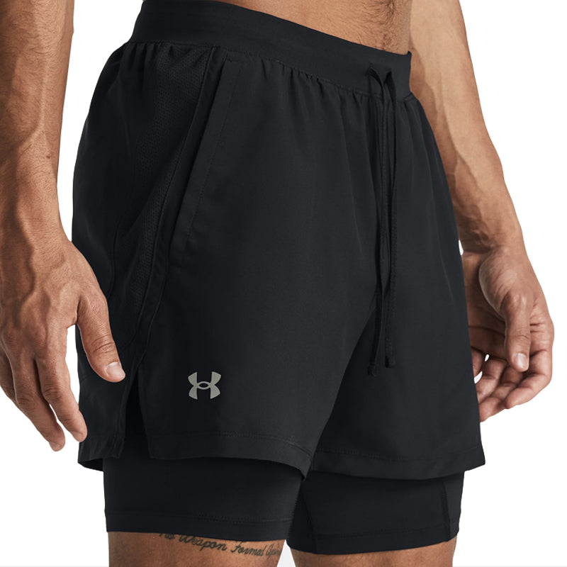 Under Armour Launch 7 Inch 2in1 Men's Running Short - Black/Black/Reflective