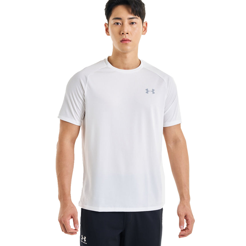 Under Armour Tech 2.0 Short Sleeve Men's Running Top - White/Overcast Grey