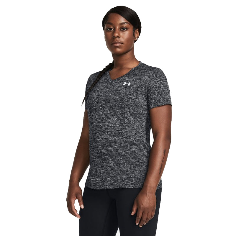 Under Armour Tech V-Neck Twist Short Sleeve Women's Running Tee - Black
