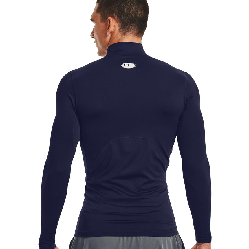 Under Armour Men's ColdGear Compression Mock Long Sleeve Top - Midnight Navy/White