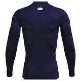 Under Armour Men's ColdGear Compression Mock Long Sleeve Top - Midnight Navy/White