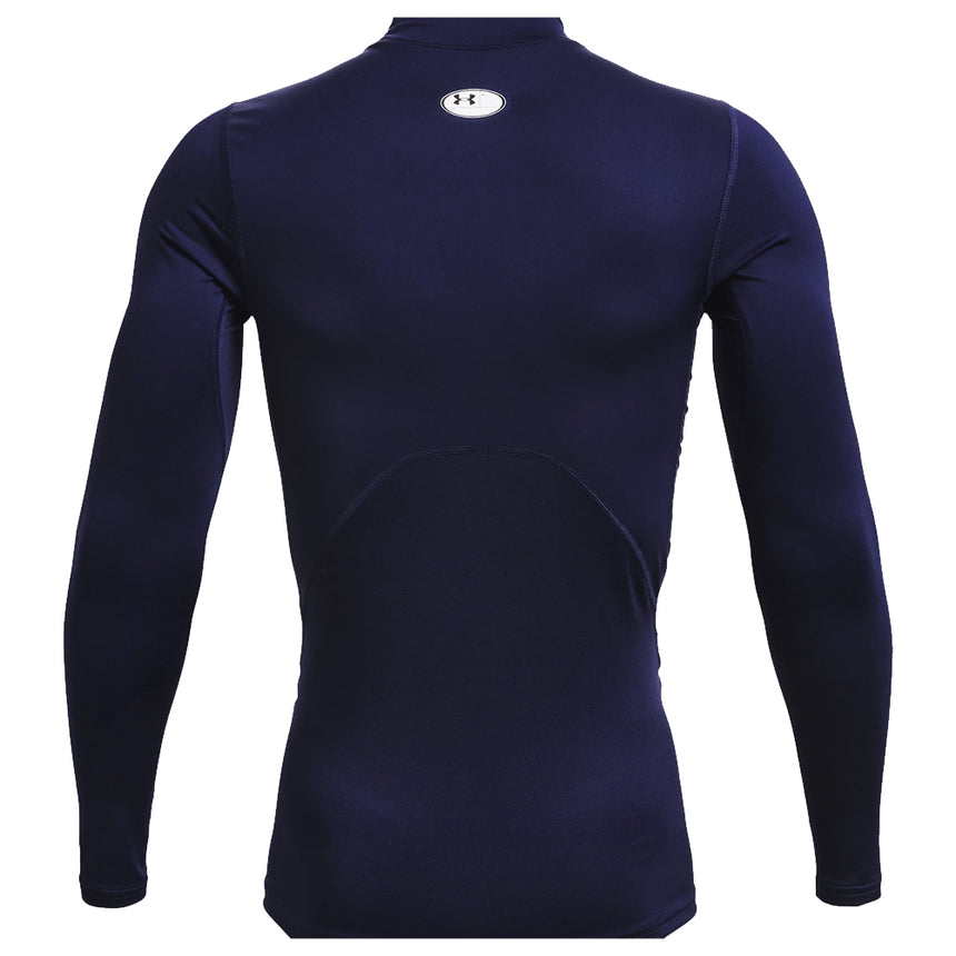 Under Armour Men's ColdGear Compression Mock Long Sleeve Top - Midnight Navy/White