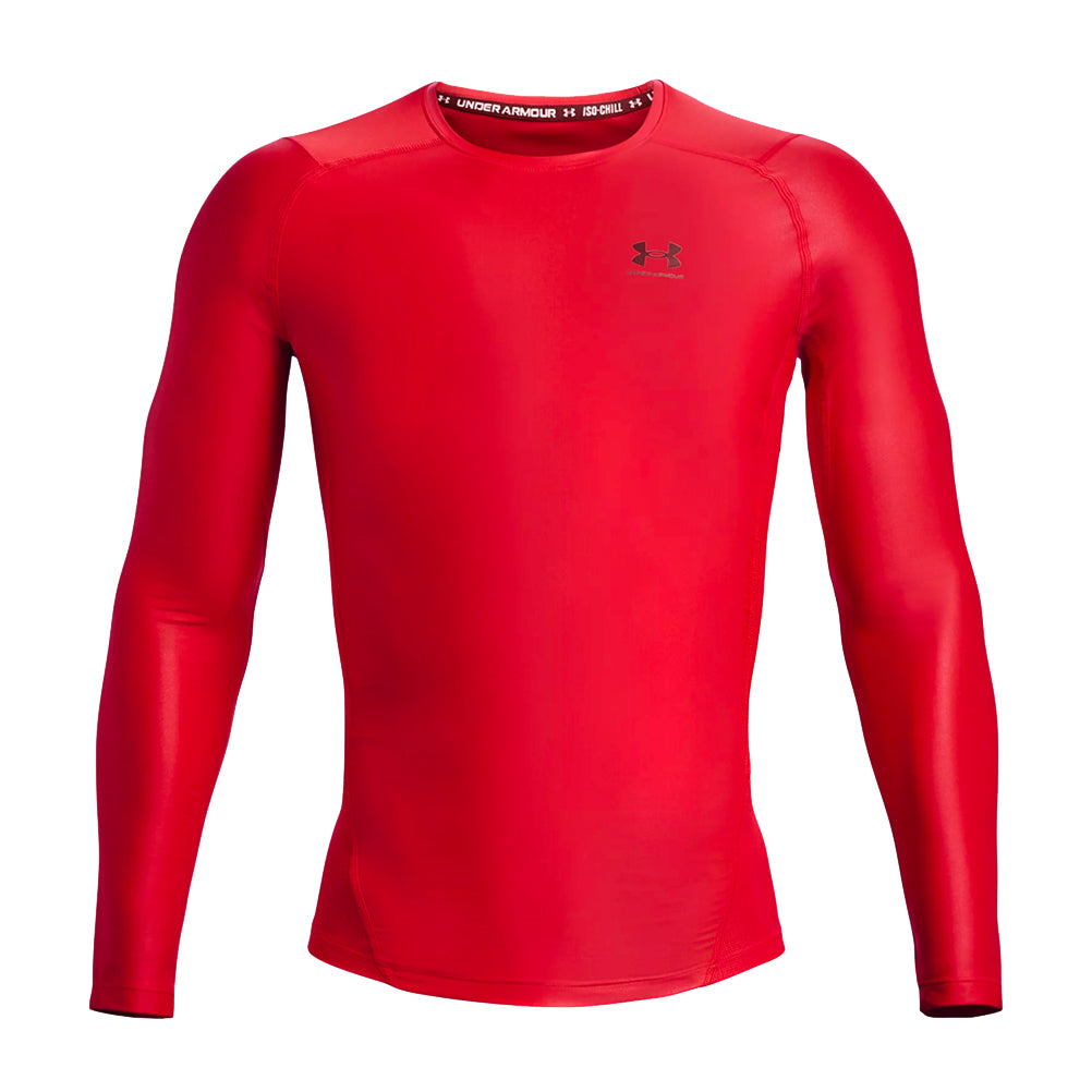 Under Armour Men's IsoChill Compression Long Sleeve Top - Radio Red/Chestnut Red