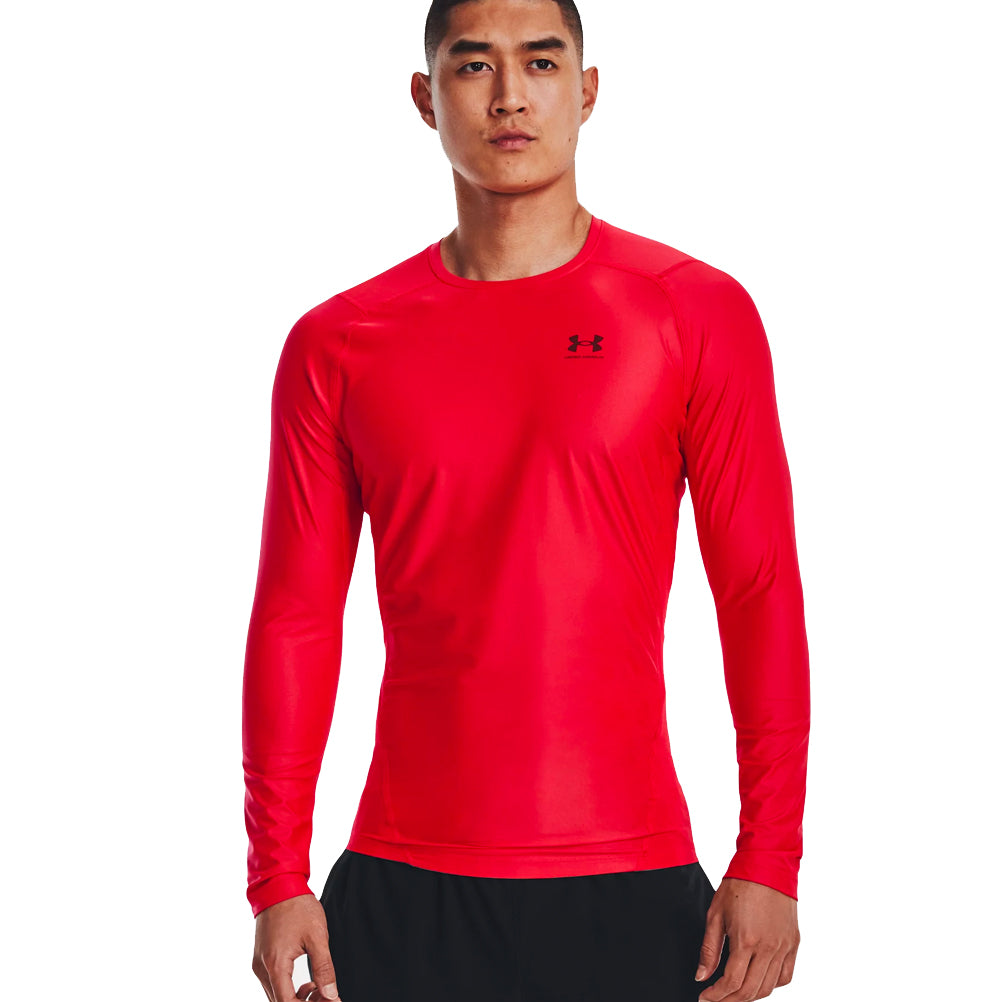 Under Armour Men's IsoChill Compression Long Sleeve Top - Radio Red/Chestnut Red