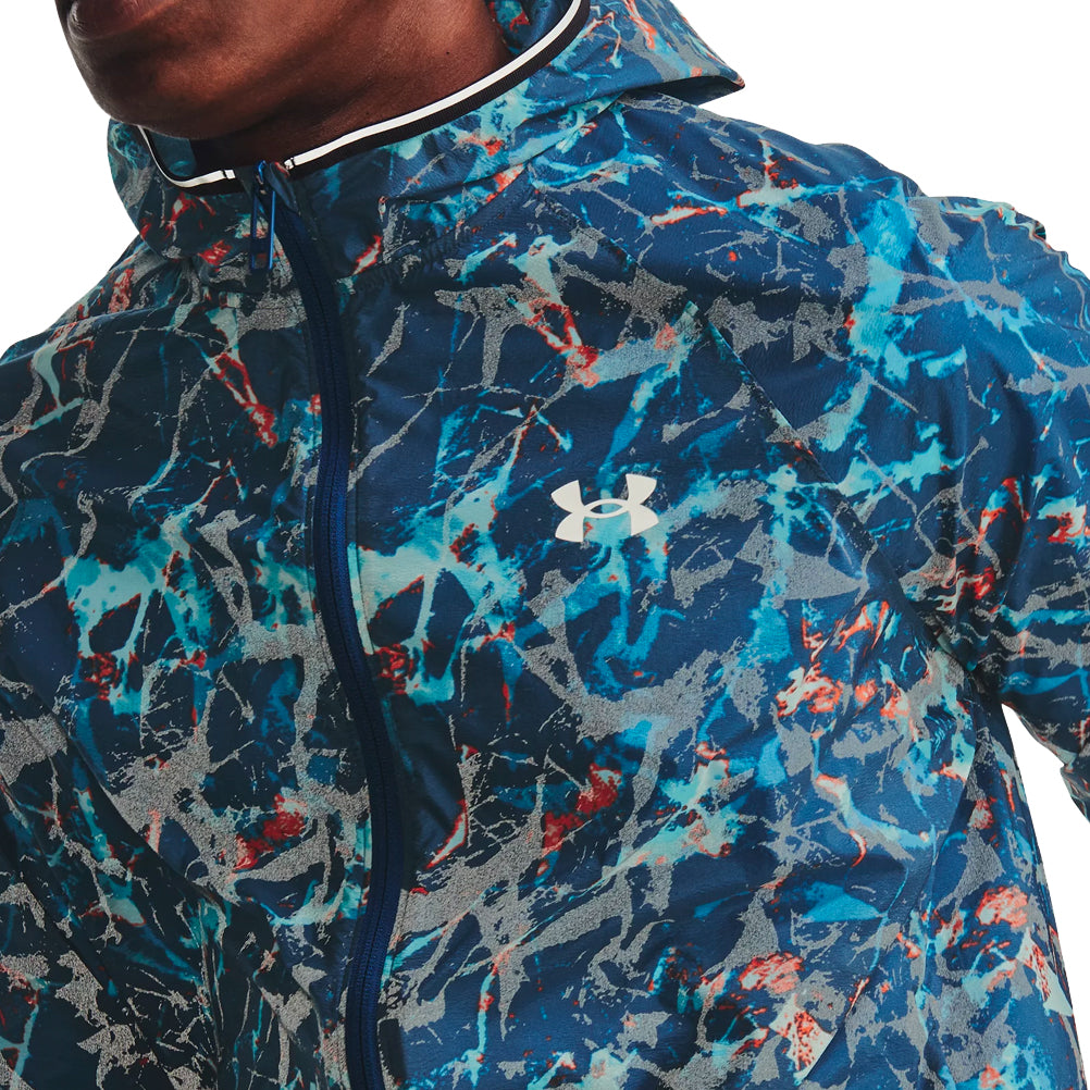 Under Armour Storm OutRun the Cold Men's Running Jacket - Petrol Blue/Reflective