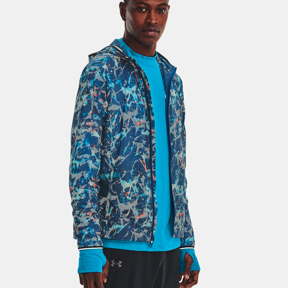 Under Armour Storm OutRun the Cold Men's Running Jacket - Petrol Blue/Reflective