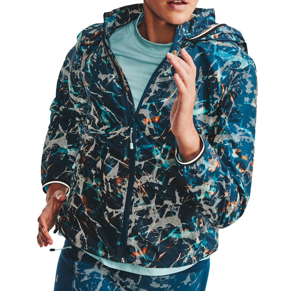 Under Armour Storm OutRun the Cold Women's Running Jacket - Petrol Blue/Reflective