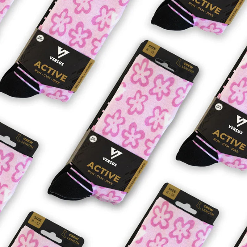 Versus Active Crew Sock - Pink Flower Power