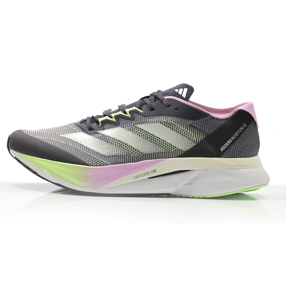 adidas Adizero Boston 12 Men's Running Shoe - Aurora Black/Zero Met/Green Spark