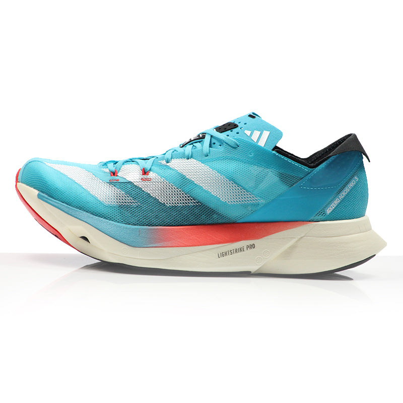 adidas Adizero Adios Pro 3 Unisex Running Shoe - Lucid Cyan/Cloud White/Bright Red