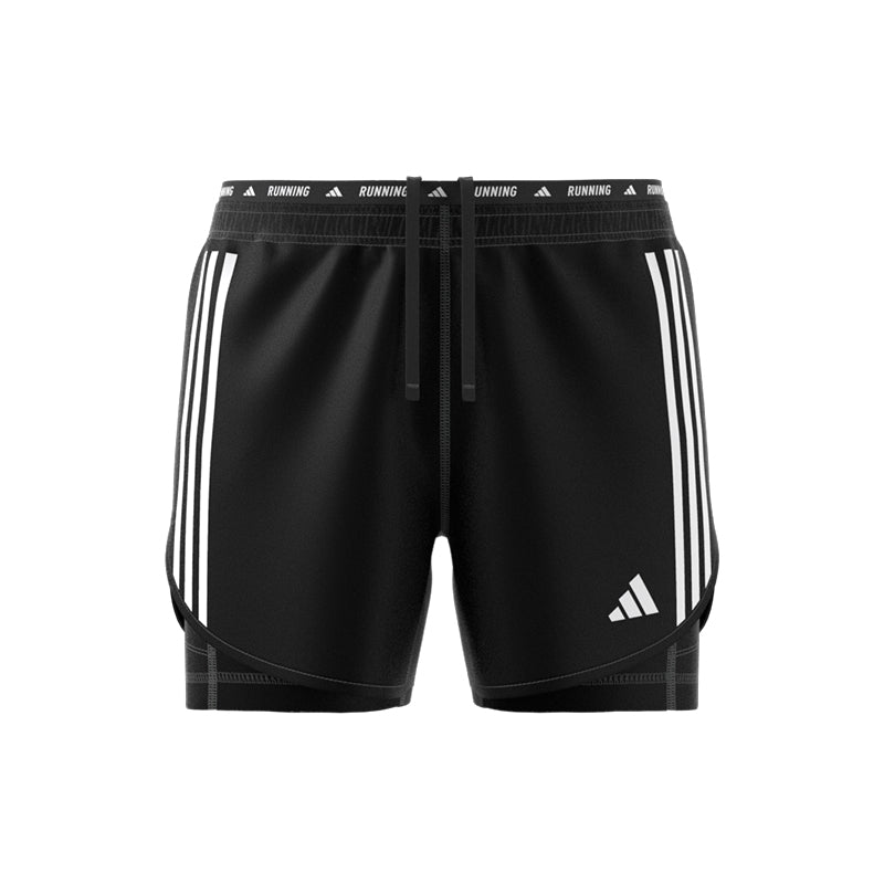 Adidas Own The Run 3 Stripes 2in1 Men's Running Short - Black