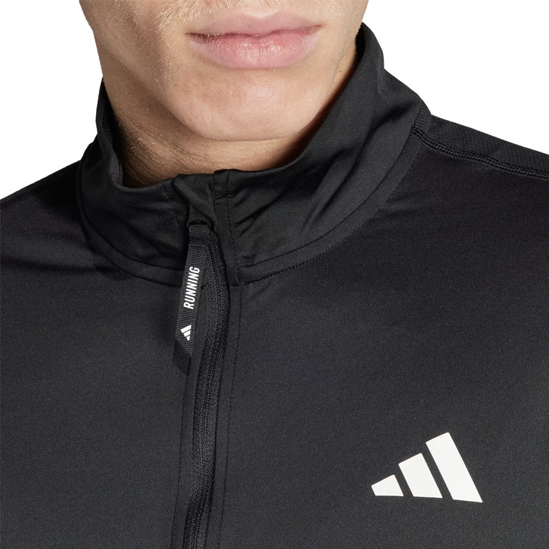 Adidas Own The Run Half Zip Long Sleeve Men's Running Top - Black