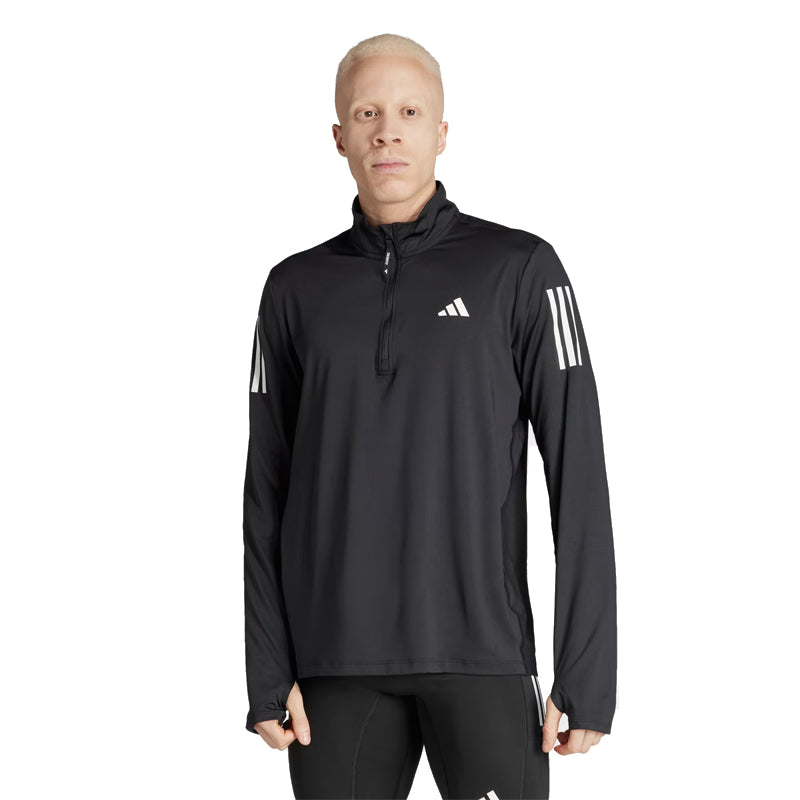 Adidas Own The Run Half Zip Long Sleeve Men's Running Top - Black