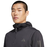 Adidas Own The Run Winterized Hooded Half Zip Men's Running Top - Black