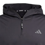 Adidas Own The Run Winterized Hooded Half Zip Men's Running Top - Black
