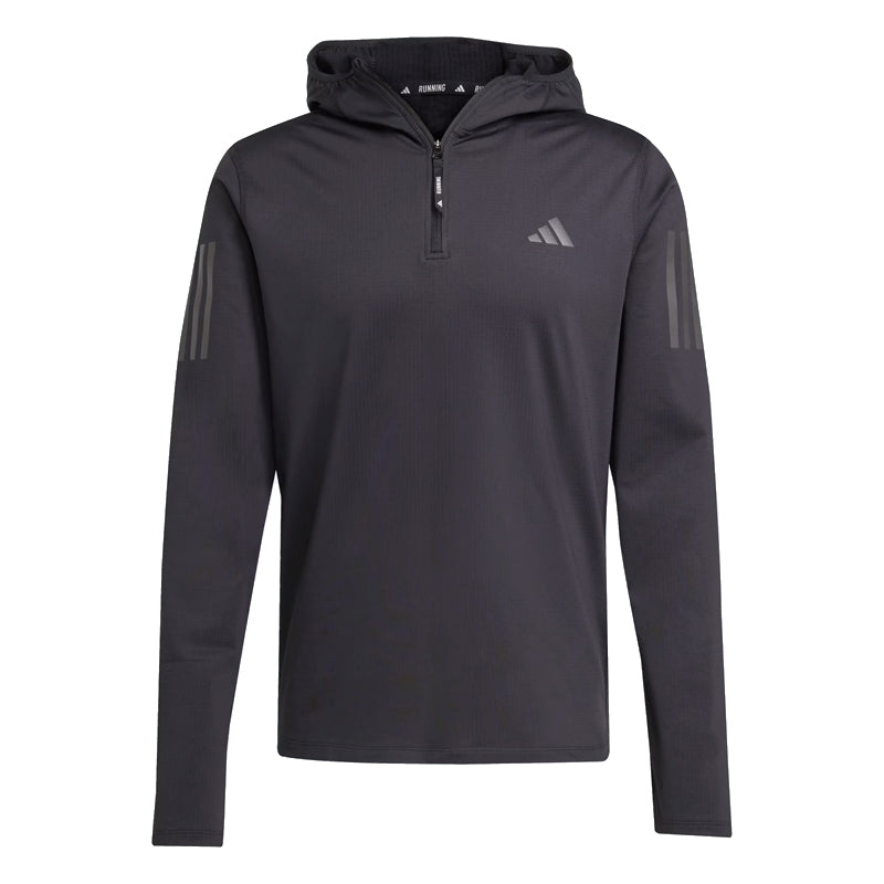 Adidas Own The Run Winterized Hooded Half Zip Men's Running Top - Black