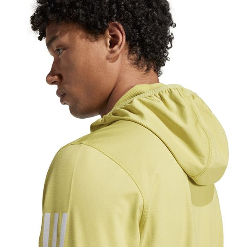 adidas Own The Run Half-Zip Hooded Men's Running Top - Preloved Lime