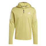 adidas Own The Run Half-Zip Hooded Men's Running Top - Preloved Lime
