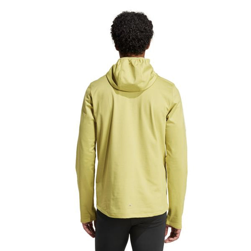 adidas Own The Run Half-Zip Hooded Men's Running Top - Preloved Lime