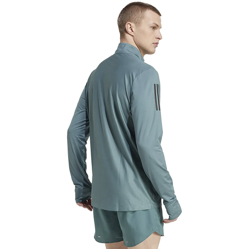 Adidas Own The Run Half Zip Long Sleeve Men's Running Top - Preloved Teal