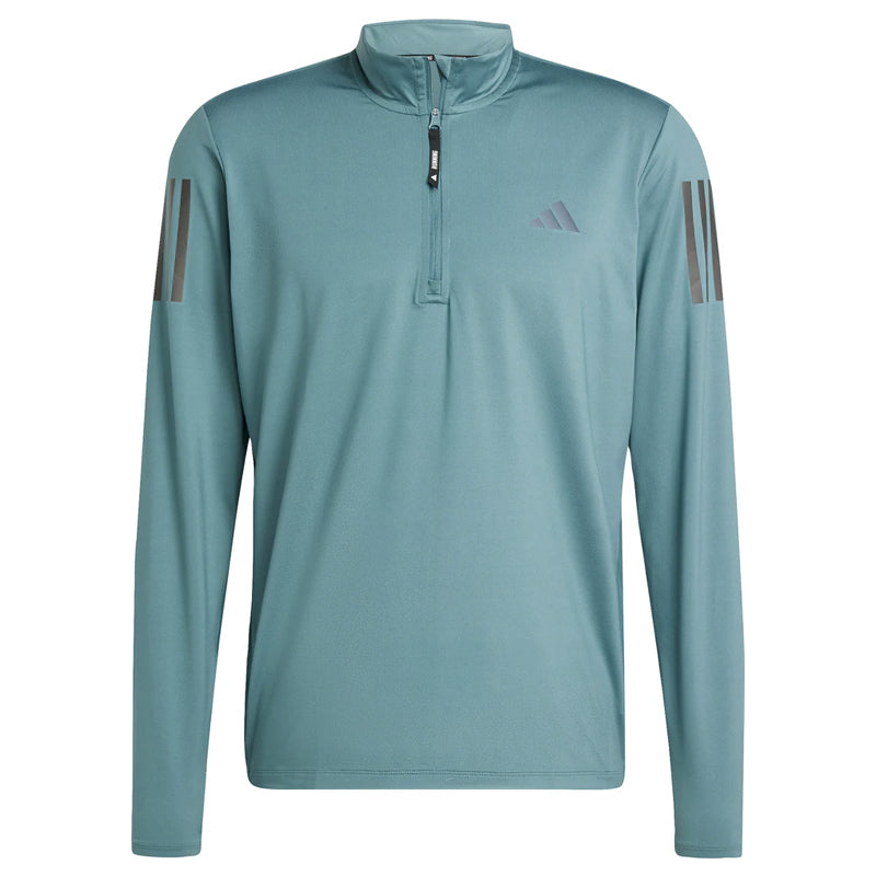 Adidas Own The Run Half Zip Long Sleeve Men's Running Top - Preloved Teal