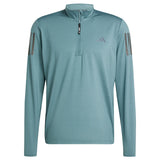 Adidas Own The Run Half Zip Long Sleeve Men's Running Top - Preloved Teal