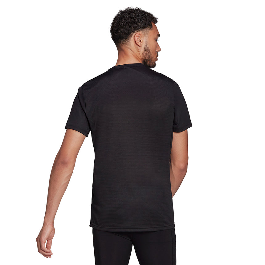adidas Own The Run Short Sleeve Men's Running Tee - Black/Reflective Silver