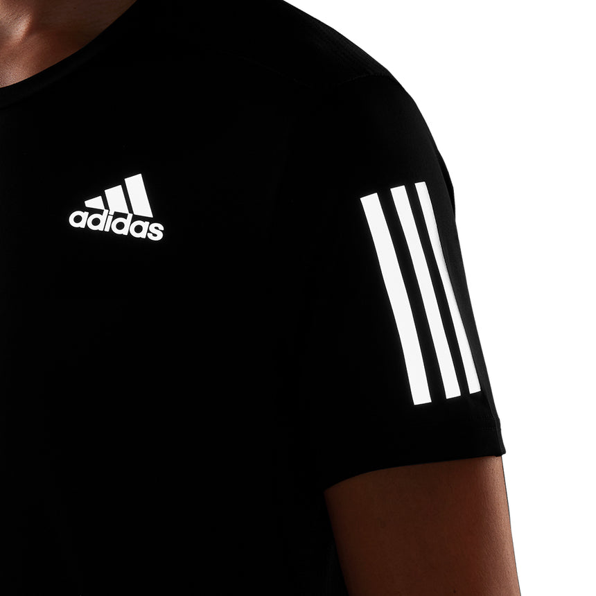 adidas Own The Run Short Sleeve Men's Running Tee - Black/Reflective Silver