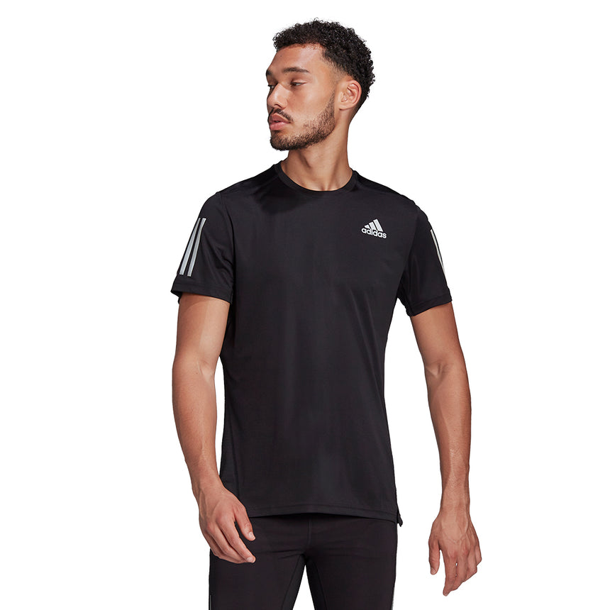 adidas Own The Run Short Sleeve Men's Running Tee - Black/Reflective Silver