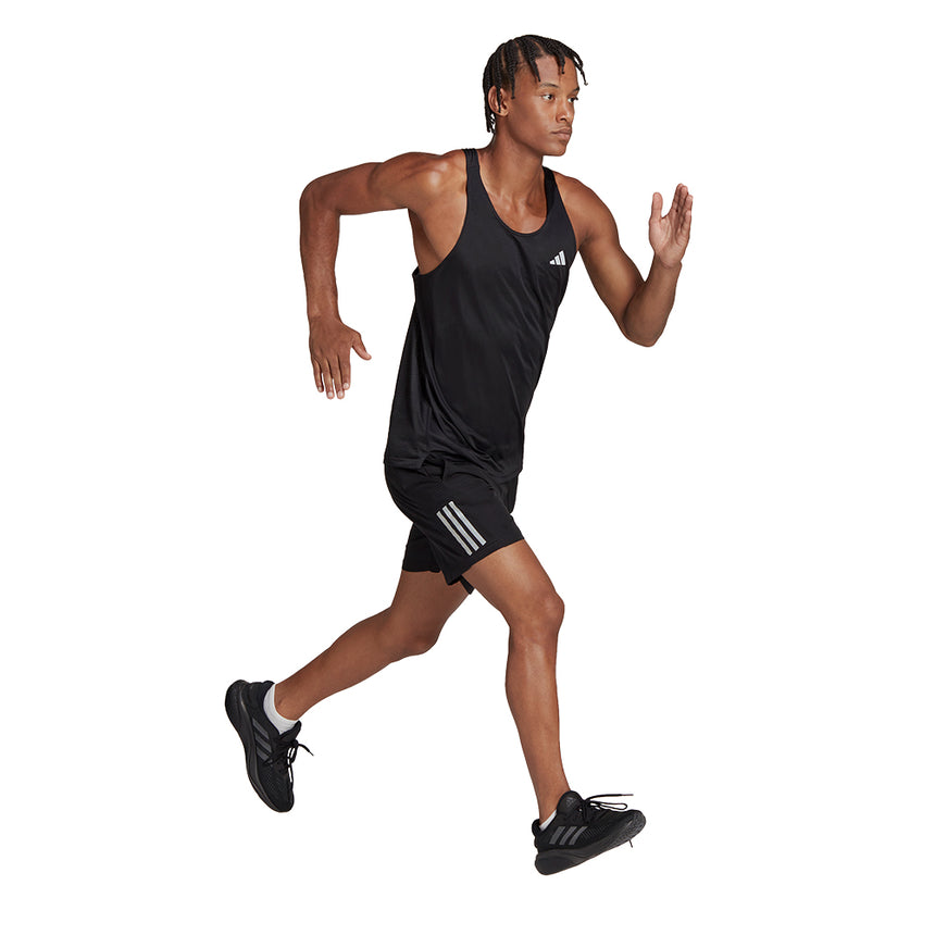 adidas Own the Run Men's Running Singlet - Black/Reflective Silver