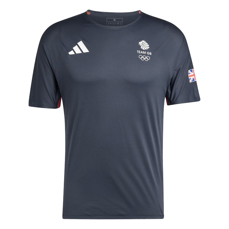 adidas Adizero Team GB Men's Running Short Sleeve Tee - Legend Ink