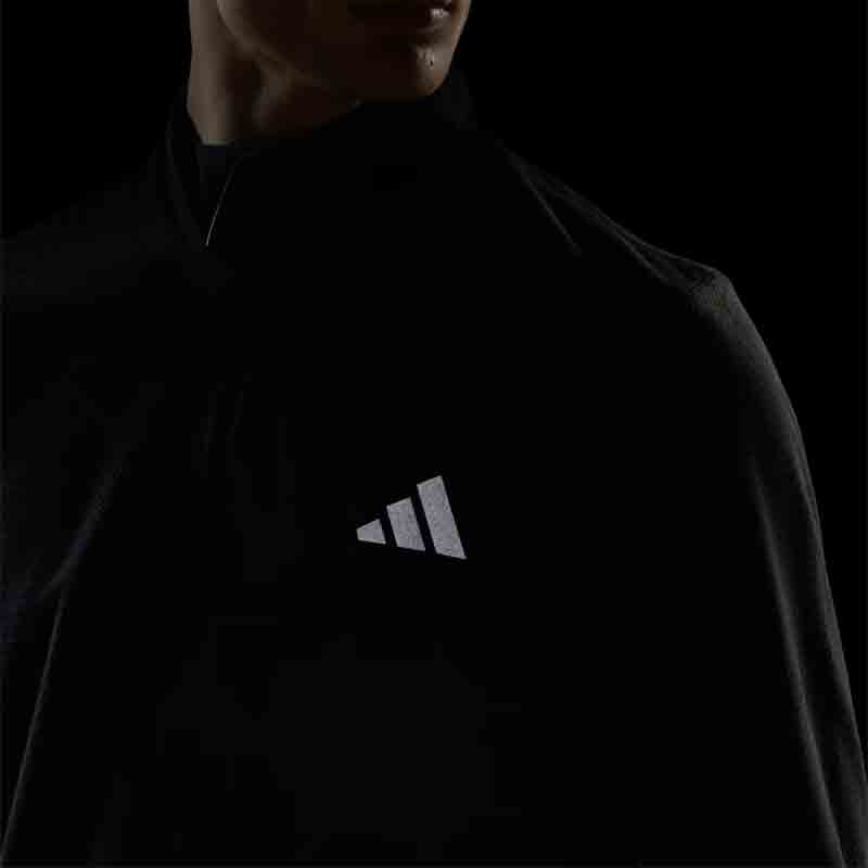 Adidas Own adi365 Half Zip Long Sleeve Men's Running Top - Black/Grey Five