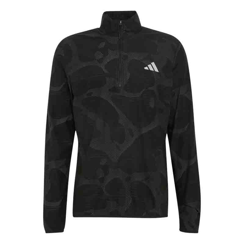 Adidas Own adi365 Half Zip Long Sleeve Men's Running Top - Black/Grey Five