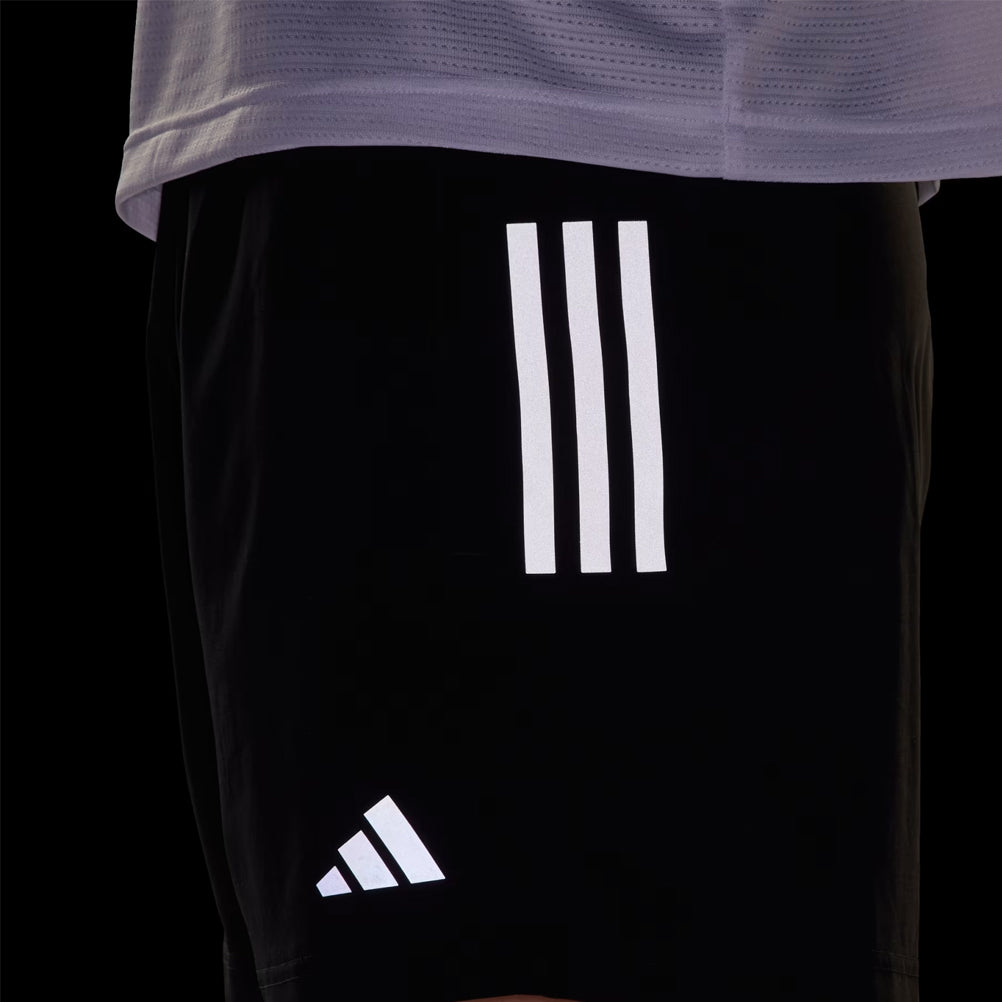 Adidas Own The Run 3 Stripes 7 inch Men's Running Short - Black