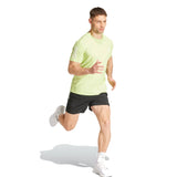 adidas Own The Run 3 Stripes Short Sleeve Men's Running Tee - Hi-Res Yellow
