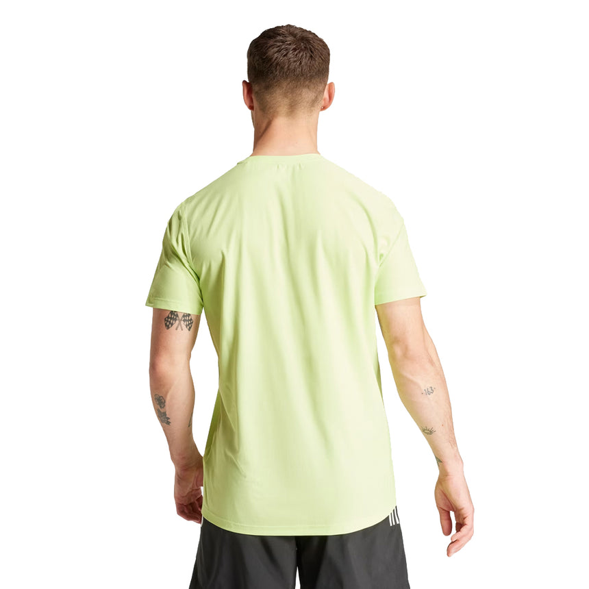 adidas Own The Run 3 Stripes Short Sleeve Men's Running Tee - Hi-Res Yellow