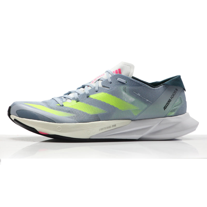 adidas Adizero Adios 8 Men's Running Shoe - Wonder Blue/Lucid Lemon