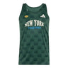 Adidas Adizero New York Men's Running Singlet - Collegiate Green/Aurora Ivy