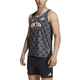 Adidas Adizero New York Men's Running Singlet - Carbon/Black