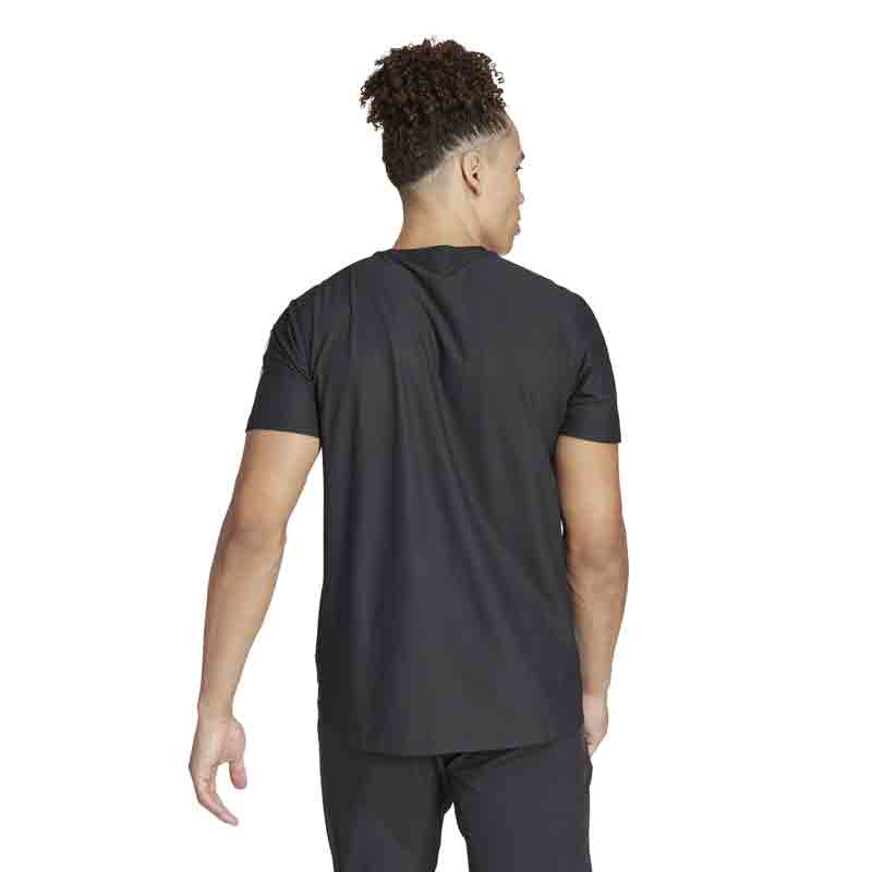 adidas Own The Run 3 Stripes Short Sleeve Men's Running Tee - Black