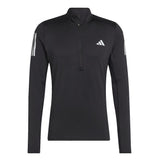 Adidas Own The Run Quarter Zip Long Sleeve Men's Running Top - Black