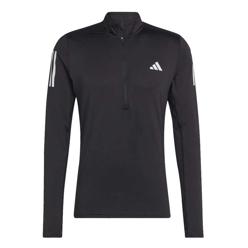 Adidas Own The Run Quarter Zip Long Sleeve Men's Running Top - Black