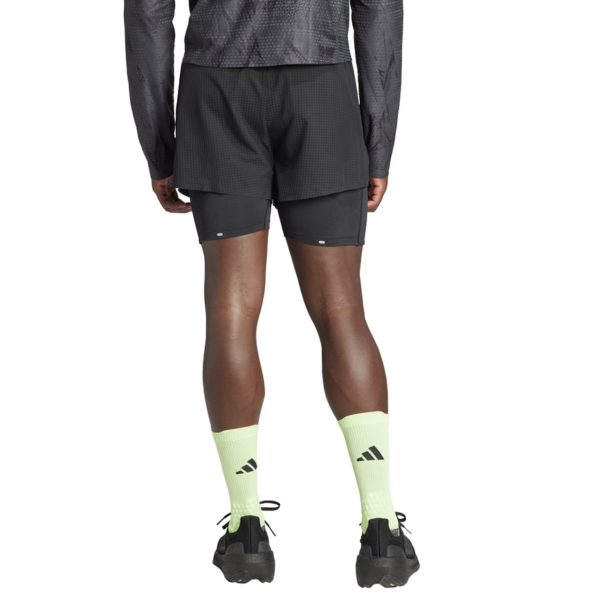 Adidas Ultimate Running 2in1 Men's Running Short - Black/Black