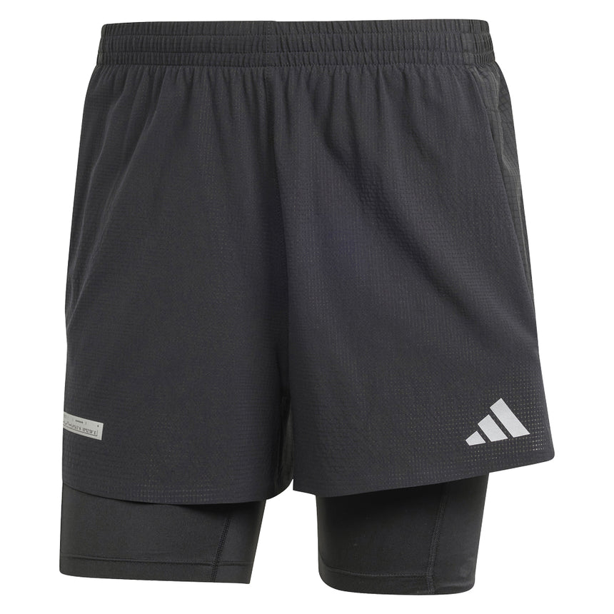 Adidas Ultimate Running 2in1 Men's Running Short - Black/Black