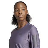 adidas Own The Run Long Sleeve Women's Running Tee - Preloved Violet
