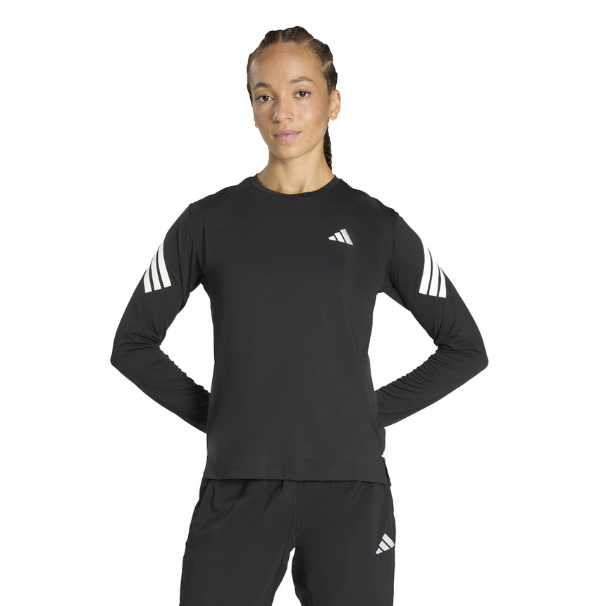 adidas Adi365 3 Stripes Long Sleeve Women's Running Tee - Black