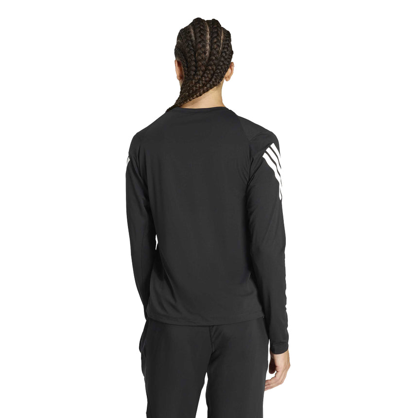 adidas Adi365 3 Stripes Long Sleeve Women's Running Tee - Black