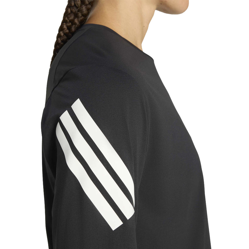 adidas Adi365 3 Stripes Long Sleeve Women's Running Tee - Black